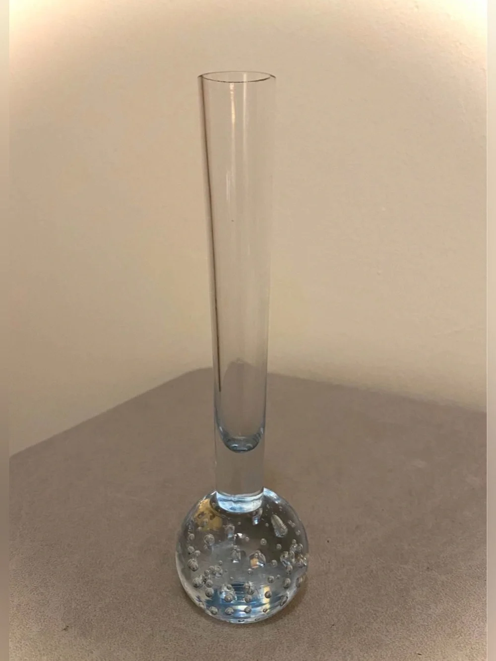 Vintage Kosta Sweden Petite Controlled Pale Blue Bubble Bud Vase